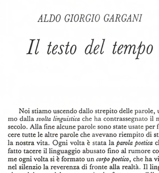 Il testo del tempo, di Aldo Giorgio Gargani