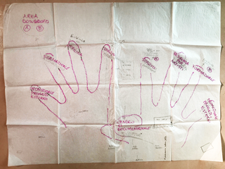 OfficinaBit, Progetto/mappa per la homepage del sito di Careof e Viafarini (2000) progettata assieme agli artisti coinvolti nel workshop Officina.bit 