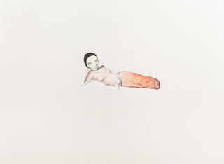 Margherita Manzelli, Il vascello fantasma, Ravenna, 2014
graphite, watercolour, liquid watercolour, mercurochrome, glitter and glue on paper
56 × 77.2 cm