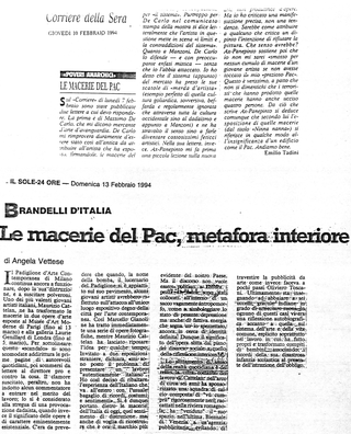 Maurizio Cattelan, Il Sole 24 Ore, 1994