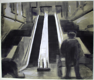 Collezione 2000 - 2010, Adrian Paci
La stazione, 2000
olio su carta intelata
60 × 50 cm