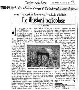 Maurizio Cattelan, Rivoli, Corriere della Sera, 1994