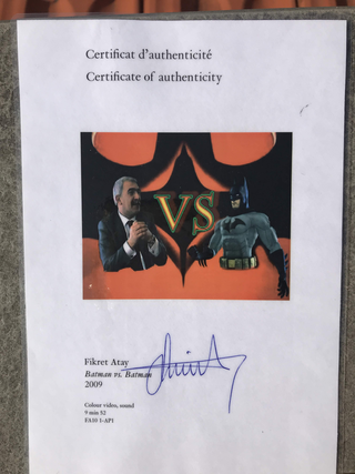 Fikret Atay, Batman vs Batman, certificato di autenticità