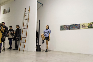 Enej Gala, Prefabrick - Walking with Art Prize 2015, Performance di Annamaria Ajmone in occasione dell'opening
Foto di Jelena Kostic