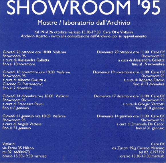 Showroom 95 Mostre laboratorio dall'Archivio