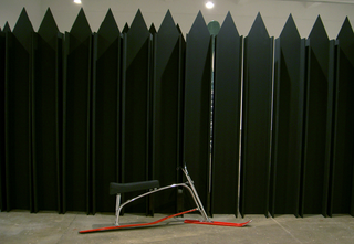 Valentin Carron, Luisant de sueur et de briantine, Valentin Carron and Mai-Thu Perret, Solid Objects, 2006, installation view at Chisenhale Gallery, London.