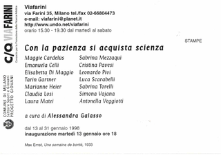 Con la pazienza si acquista scienza, Il retro dell'invito