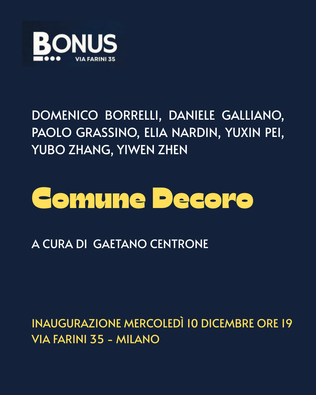 Bonus: Comune Decoro