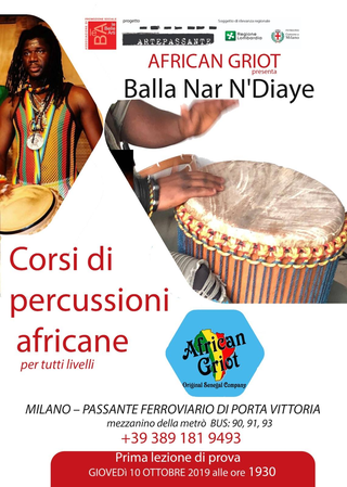Intercultura - Capitolo 5 Attività attività attività, Uno dei corsi organizzati da Balla Nar Ndiaye Rose in varie sedi cittadine dove i tamburi non disturbano