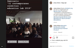 Il Contemporaneo condiviso - Education Lab 2019, Documentazione via instagram.