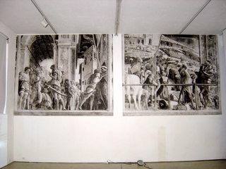 Arrivederci e Grazie, L’opera di Matteo Rubbi: carta stampata incollata a muro.