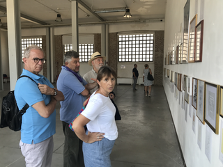 People | Family, Giampaolo Fabriza Ferrari con Giovanni Sabatini alla mostra di Nazzareno Guglielmi, Fabbrica del Vapore, 2019