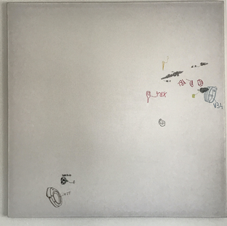 Collezione 2000 - 2010, David Casini
Senza titolo, 2000
stampa, disegni cuciti a macchina su tela
130 × 135 cm