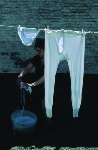 Maja Bajevic, Avanti Popolo, Maja Bajevic, En attendant, 2001, outdoor performance.
Exhibition view: Watou Poeziezomer 2001, Watou, Belgium, organized by S.M.A.K., Ghent, Belgium (Curator Ann Demeester), 2001.

Photo documentation: S.M.A.K. / Emanuel Licha