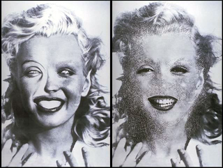 Stefano Arienti, Senza titolo (Marilyn), 1993
(Untitled (Marilyn))
Partially erased poster
100 x 80 cm ciascuno
Galerie Analix, Genève