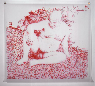 Stefano Arienti, Uomo sul greto del fiume, 2001
(Man on the river's gravel-bed)
(Acrylic on polyester)
110 x 120 cm
Courtesy: Galerie Micheline Szwajcer, Antwerp 