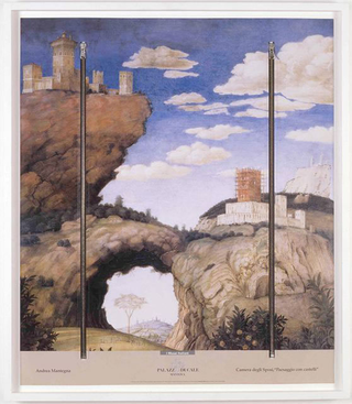 Stefano Arienti, Paesaggio con castelli, 2006
Zip fastener on poster
70 x 60 cm
Courtesy: Studio Guenzani, Milano 