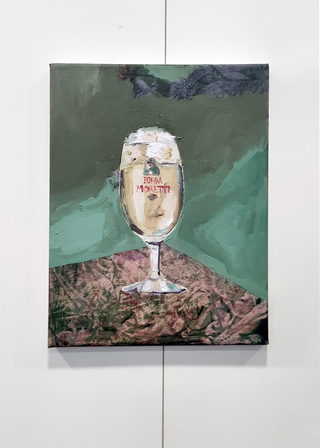 In & Out, Greta Pllana, In fermento, 2022, olio e acrilico su tela, 30 x 25cm