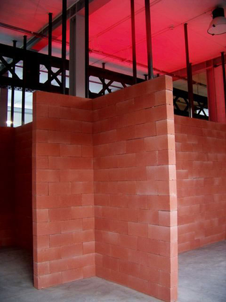 Liliana Moro, This Is the End, 2008
Reflecting ribbon with strips, red light, audio system
190 x 5,5 x 17 cm
Courtesy: Galleria Emi Fontana, Milano 