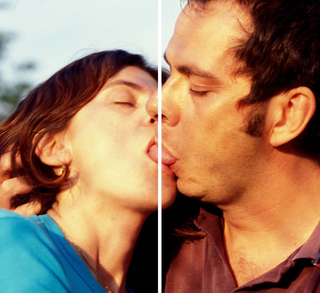 Paradossi dell'amicizia - io & te, Ottonella Mocellin & Nicola Pellegrini, This is not a love song, 2002, cibachrome, due elementi di cm 230 x 125 (courtesy Galleria Lia Rumma, Milano)