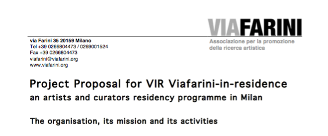 Viafarini for artist mobility