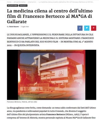 Artribune: La medicina cilena al centro dell’ultimo film di Francesco Bertocco al MA*GA di Gallarate