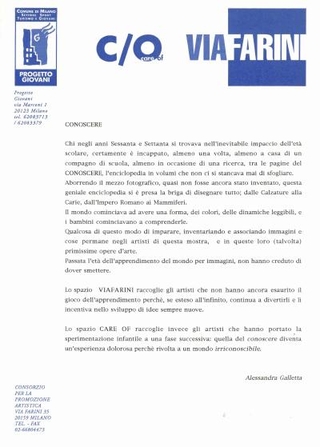 Comunicato stampa Conoscere, a cura di Alessandra Galletta