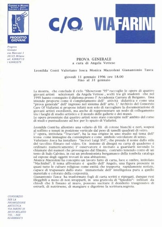 Comunicato stampa Prova Generale, a cura di Angela Vettese