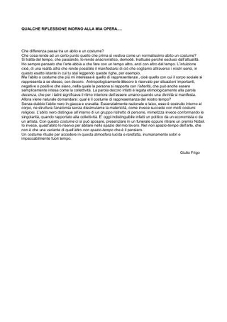 Statement di Giulio Frigo