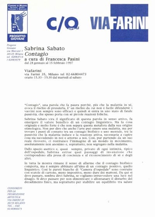 Testo per Sabrina Sabato, 1997