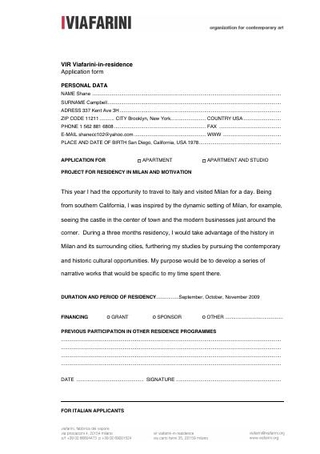 Campbell VIR Application Form