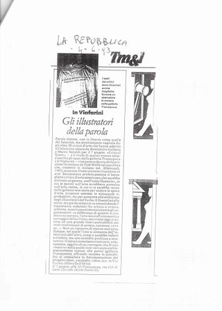 Critical Quest, articolo di Silvia Dell'Orso su La Repubblica, 4 giugno 1993