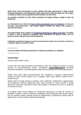 Italian Area e la Fondazione Bevilacqua La Masa