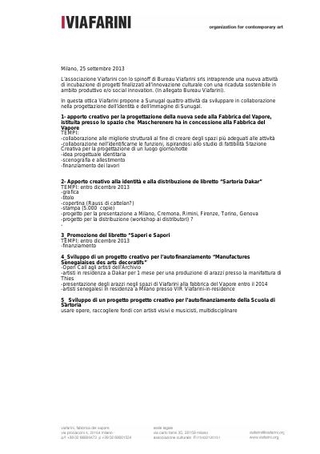 Accordo di collaborazione tra Viafarini e Mascherenere, 25 settembre 2013
