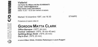 Gordon Matta Clark, 1997