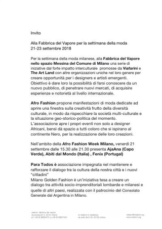 Comunicazione evento per Settimana della Moda