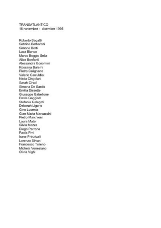 Lista artisti partecipanti