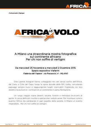 Comunicato stampa: Africa in volo