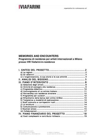 "Memories and Encounters" Project for Fondazione Cariplo (2008)