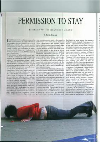 Article by Roberta Tenconi, Flash Art Italia (2008)