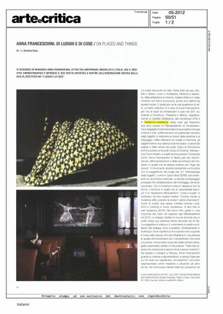 Article by Daniela Voso, Arte e Critica (2012)