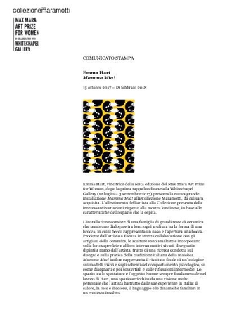 Comunicato stampa mostra a Collezione Maramotti (2017)