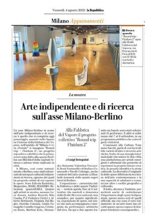 Article in La Repubblica by Luigi Bolognini