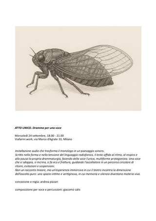 Andrea Pizzari, ATTO UNICO. Dramma per una voce