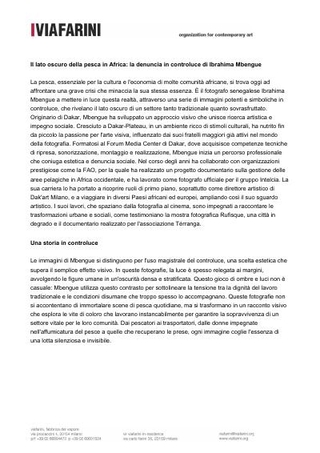 Testo di Ibrahima Mbengue "The Dark Side of Fishing" Italiano