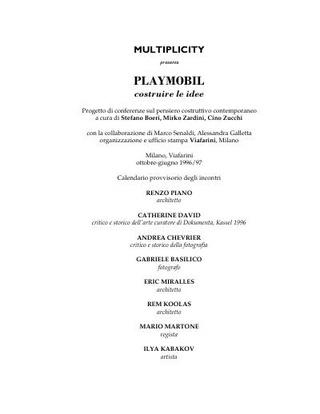 Playmobil costruire le idee", progetto non realizzato, 1996-1997