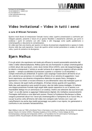 Comunicato stampa Video Invitational - Bjorn Melhus