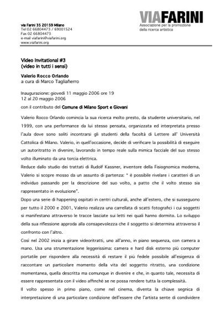 Comunicato stampa - Valerio Rocco Orlando