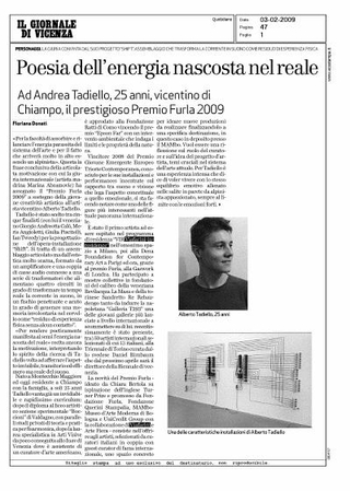 Articolo sul Giornale di Vicenza, 3-2-2009