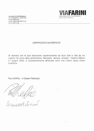 Il certificato di autenticità.